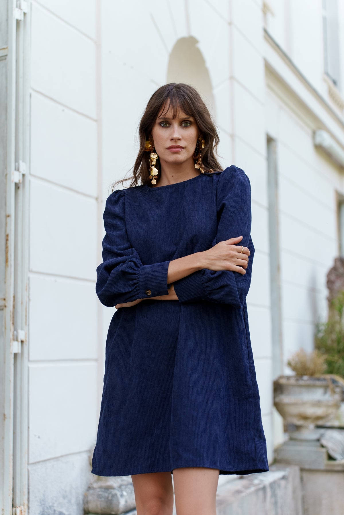 Robe Cocktail Longue Point Mariage 'Lisa' - Bleu Marine - Taille 44 - Polyester Sans Manches - Neuf Avec étiquettes