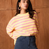 Pull Timéa - jaune & fuchsia