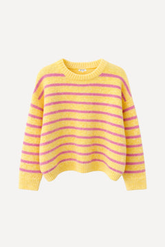 Pull Timéa - jaune & fuchsia