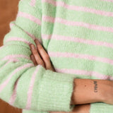 Pull Timéa - vert & rose
