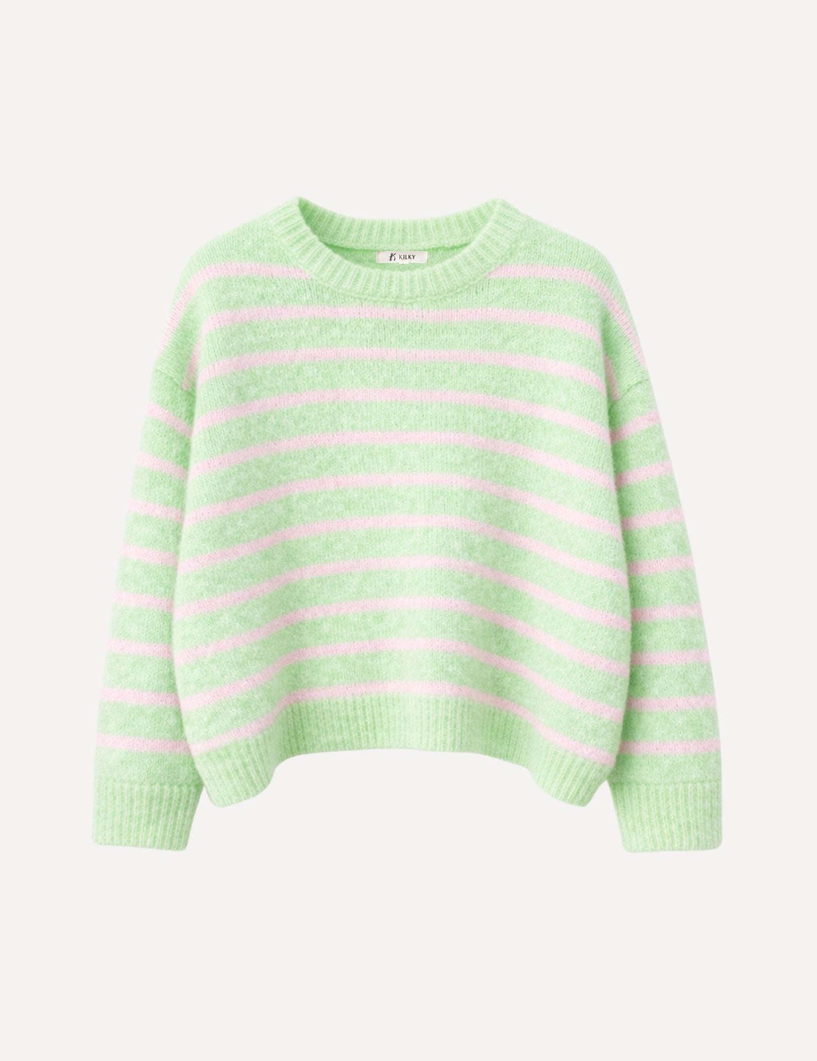Pull Timéa - vert & rose