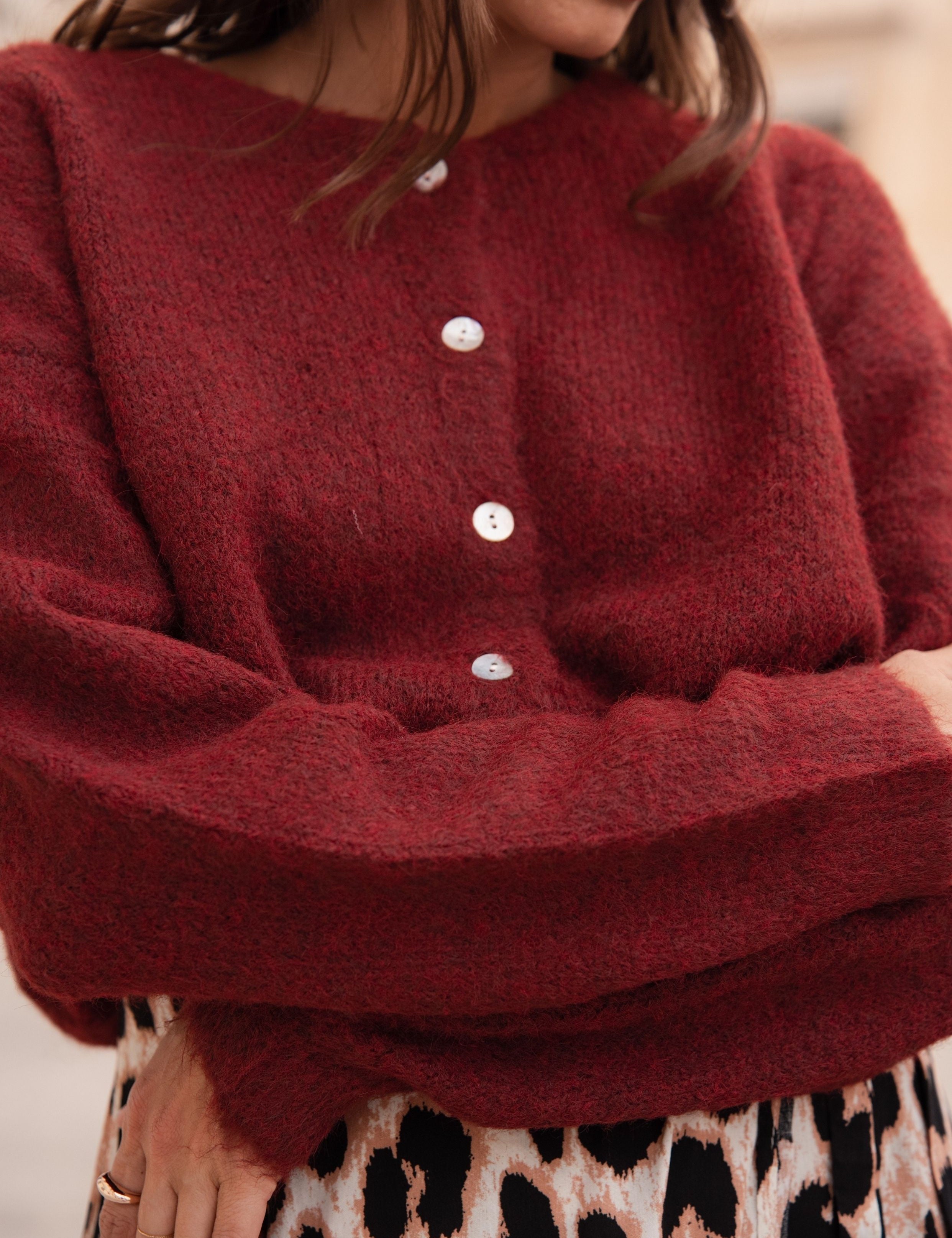 Adèle Cardigan - Bordeaux
